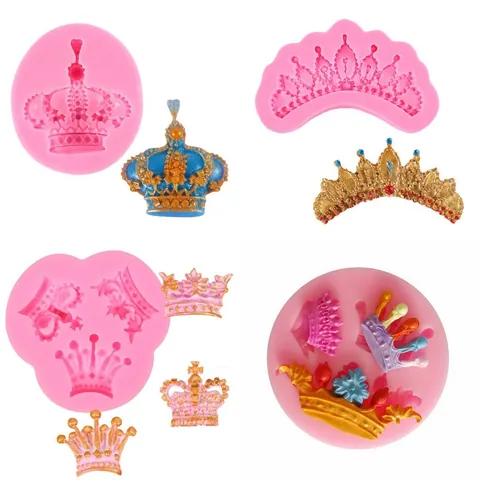Crown Silicone Fondant Mold DIY Chocolate Baking Cake Decorating Tools Vintage Royal Style Dessert Decoration Supplies