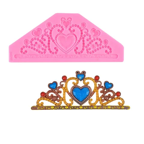 Heart Crown Lace Fondant Silicone Mold Cake Border Decorating Tools Kitchen Bakeware Sugarcraft DIY Chocolate Mold