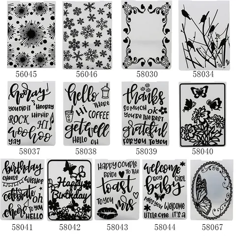 Plastic Embossing Folder Stencils For DIY Scrapbooking Greeting Card Making Painting Templates Butterfly Snowflake Heart Pattern