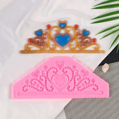 Heart Crown Lace Fondant Silicone Mold Cake Border Decorating Tools Kitchen Bakeware Sugarcraft DIY Chocolate Mold