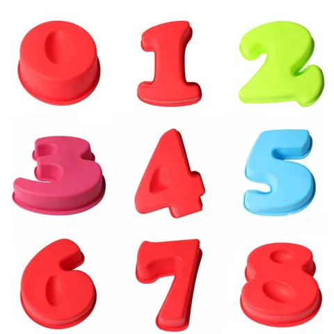 Stampo in Silicone per Fondente Numeri Grandi 0-8 3D Strumenti Decorazione Torta Compleanno Stampi da Forno per Cioccolato Fai da Te