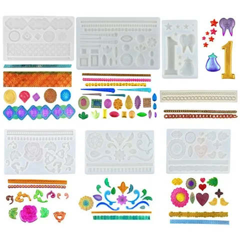 DIY Cake Border Decoration Mold Rose Flower Lace Pattern Handmade Clay Chocolate Tools Plastic Fondant Cake Molds For Baking Home Kitchen