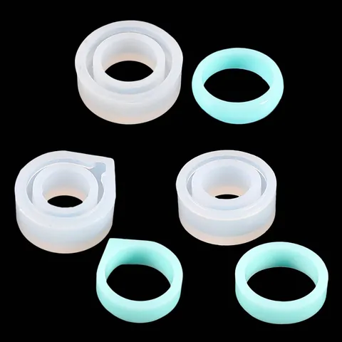 Moule à Bague en Silicone DIY pour Fabrication de Bijoux en Résine Époxy Moules en Silicone Miroir Géométriques Irréguliers pour Artisanat