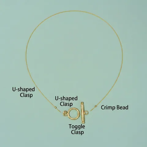 14K Gold Filled Jewelry Making Kit Alloy OT Clasp With Crimp Beads U-Buckle Steel Wire For DIY Necklace Bracelet Making Findings