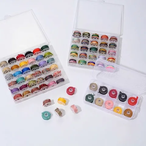 Handgemachtes Geflochtenes Buntes Baumwollfaden-Set Verschleißfeste Schnur Für DIY Tibetischen Schmuck Armbänder Bastelschnur Mit Aufbewahrungsbox