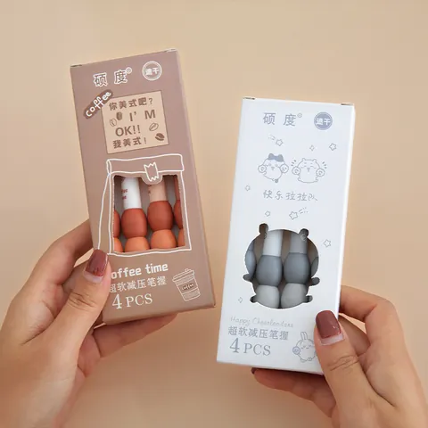 Retractable Quick Dry Gel Pen Macaron Color Soft Silicone Grip Decompression Writing Pen Fine Point School Office Stationery