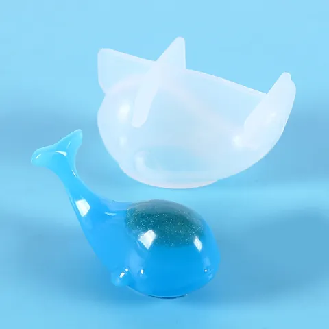 3D Whale Shape Crystal Epoxy Resin Silicone Mold DIY Handmade Desktop Ornament Craft Making Tool Flexible Casting Mold