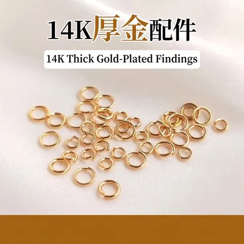 14K Gold Filled Open Jump Rings Copper O-Ring Connection Loops For DIY Handmade Jewelry Making Findings Accessories