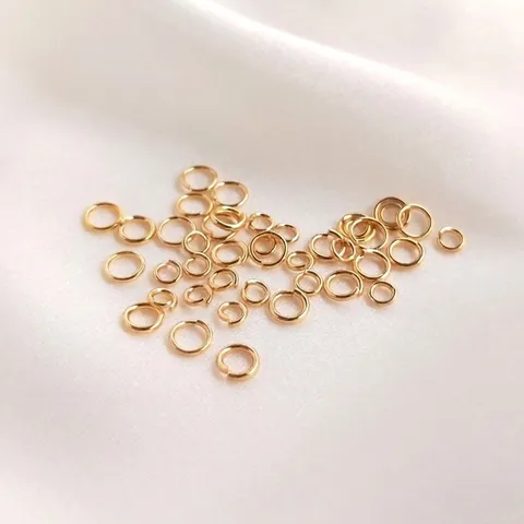 14K Gold Filled Open Jump Rings Copper O-Ring Connection Loops For DIY Handmade Jewelry Making Findings Accessories
