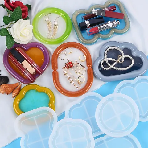 DIY Crystal Epoxy Silicone Mold Cloud Heart Storage Tray Coaster Resin Casting Mold For Jewelry Storage Home Decor Accessory