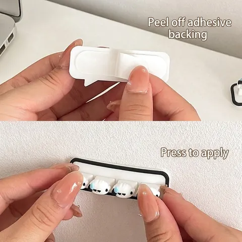 Cartoon Silicone Cable Organizer Cute Data Line Holder Desktop Wire Management Clip For Office Home Charging Cable Storage