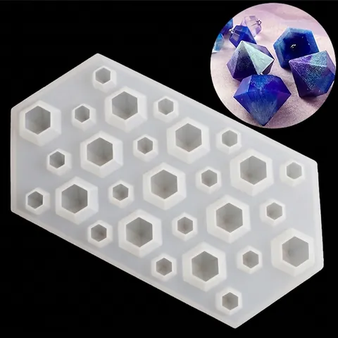 Irregular Crystal Diamond Shaped Silicone Mold For Resin Casting DIY Epoxy Jewelry Making Ice Cube Tray Crafting Tool