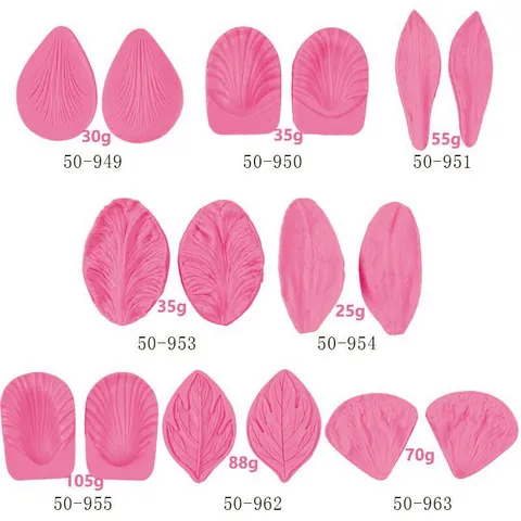 Silicone Petal Leaf Mold Fondant Cake Decoration Chocolate Clay Vein Texture Craft Tool DIY Sugar Craft Flower Leaf Veiner Baking Supply