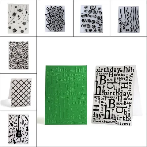 DIY Plastic Embossing Folder Scrapbooking Template For Paper Card Making Geometric Floral Birthday Snowflake Patterns Hand Craft Tool