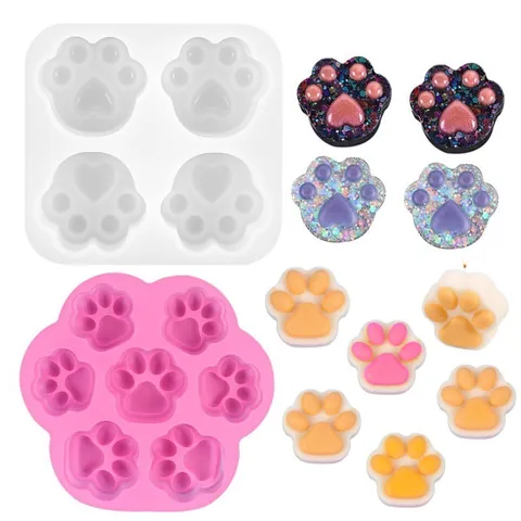 Cat Paw Bone Shape Silicone Mold For DIY Candle Soap Jelly Pudding Chocolate Mousse Cake Handmade Squishy Craft Baking Tool