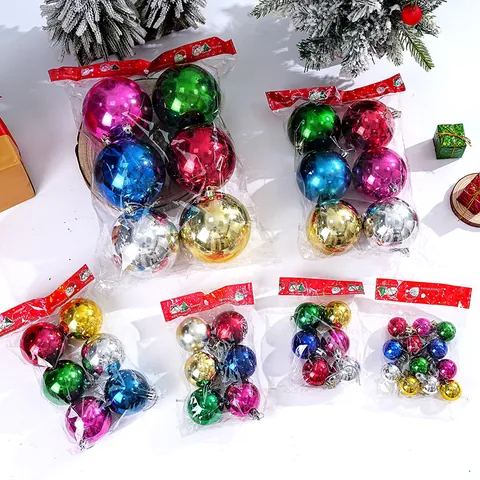 Galvanisierte Kunststoff Weihnachtskugeln Glänzend Metallisch Weihnachtsbaum Hängende Dekorationen Für Zuhause Festival Szene Party Dekor