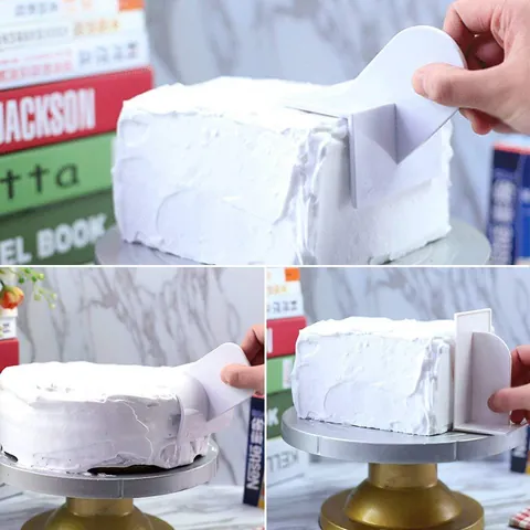 Plastic Cake Scraper Cream Scraper Dough Cutter Serrated Edge Smoothing Decorating Tools For Kitchen Baking DIY Decorating