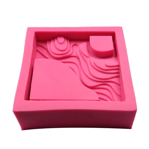 Stampo in Silicone per Scale Quadrate per Fioriera in Cemento Paesaggio Succulente Cottura Torte Fai da Te