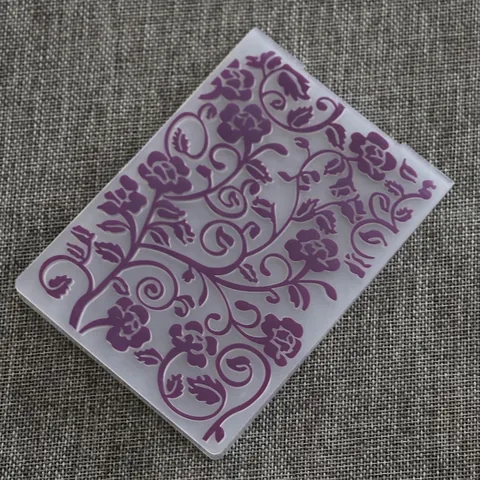 Plastic DIY Embossing Folder Cake Mold Scrapbooking Paper Crafts Template Background Decorative Floral Heart Feather Design Pattern Tool
