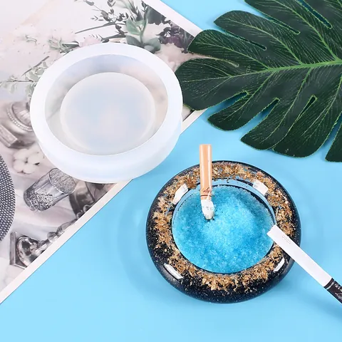 DIY Kristall Epoxidharz Aschenbecher Silikonform Rund Quadratisch Aschenbecher Handgefertigtes Werkzeug Für Home Office Dekoration Schmuckherstellung
