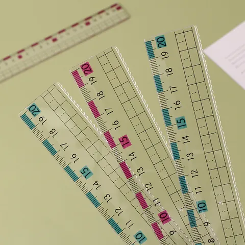 Transparent Ruler Wavy Edge Multifunctional Plastic Drawing Tool For Students Exams Vision Protection Clear Scale School Stationery