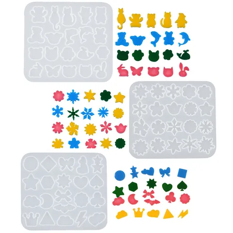 DIY Silicone Jewelry Mold Mini Geometric Animal Snowflake Shapes For Resin Earrings Pendants Decoration Casting Tools