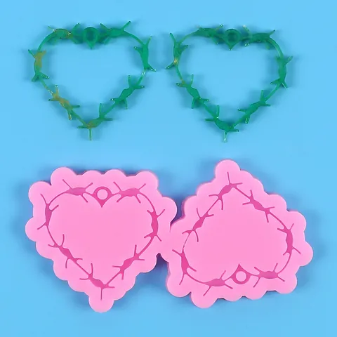 DIY Heart Angel Wings Silicone Mold For Epoxy Resin Casting Jewelry Keychain Pendant Earring Making Cupid Barbed Heart Craft Tool