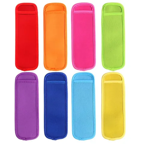 Neoprene Ice Pop Sleeves Popsicle Holders Elastic Reusable Freezer Insulation Sleeves For Ice Pops Cold Treats Summer Daily Use Kitchen Tools
