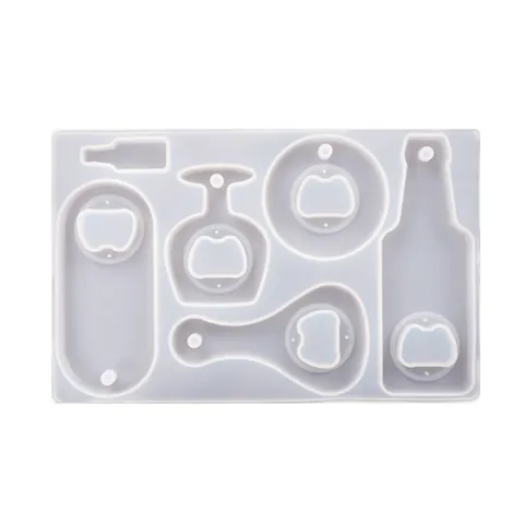 Set di Stampi in Silicone per Apribottiglie di Birra in Resina Cristallo Fai da Te Stampo a Specchio Con Inserti in Metallo Viti Cacciavite Strumento Artigianale