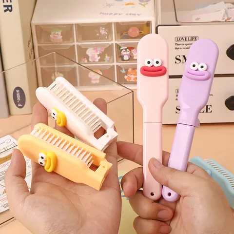 Mini Pettine Pieghevole a Cartone Animato Spazzola per Capelli da Massaggio Districante Pettine da Viaggio Portatile per Donne Bambini