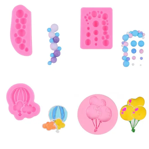 Silicone Bubble Ball Cake Mold DIY Baking Fondant Chocolate Mold Hot Air Balloon Cloud Balloon Decoration Tools