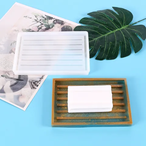 DIY Kristall-Epoxidharz-Silikonform Für Seifenschale Entwässerungsregal Rechteckige Ovale Aufbewahrungsbox Bastelwerkzeuge Badezimmer Dekoration