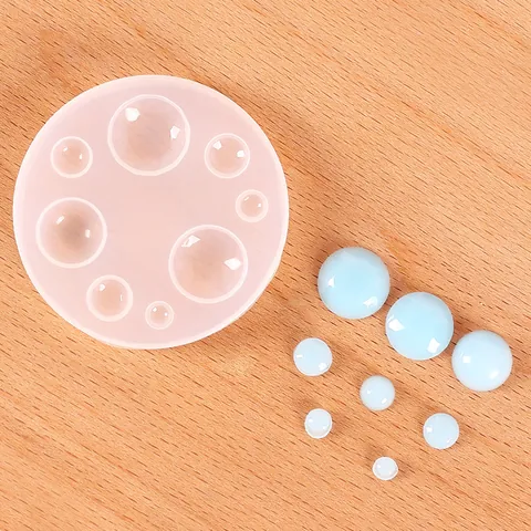 Stampo in Silicone per Resina Epossidica Cristallo Fai-da-te Tondo Geometrico a Forma di Cuore Stella Superficie a Specchio Strumenti Gioielli