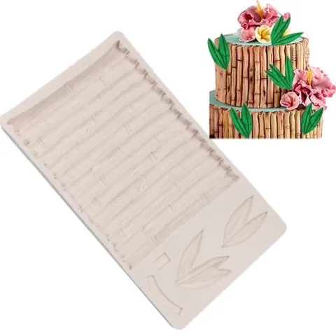 Bamboo Texture Silicone Mold DIY Baking Fondant Cake Chocolate Soap Pudding Decoration Tool Natural Realistic Leaf Pattern Silicone Baking Mold