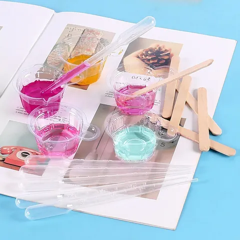 DIY Crystal Glue Jewelry Making Tool Kit Findings Accessories Earrings Keychain Handcrafted Art Dropper Stirrer Measuring Cup Supplies