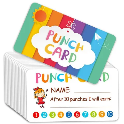Tarjetas de Perforación Multicolores para Recompensa de Clase Tarjetas de Incentivo para Estudiantes Niños Maestro Sistema Regalo