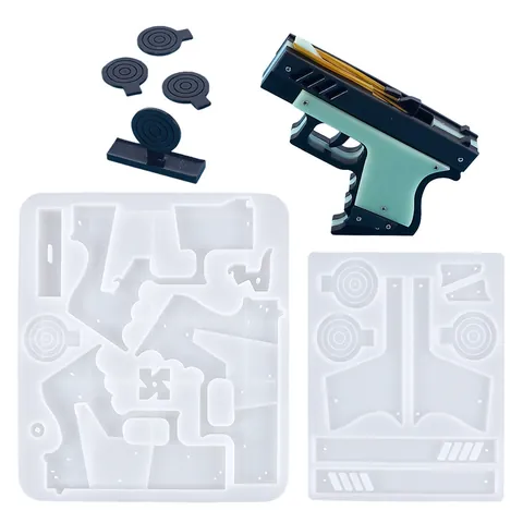 DIY Epoxidharz Silikonform Kristall Tropfkleber Spielzeugpistolenform Spiegeloberfläche Form Dekoration Handgefertigtes Handwerkzeug