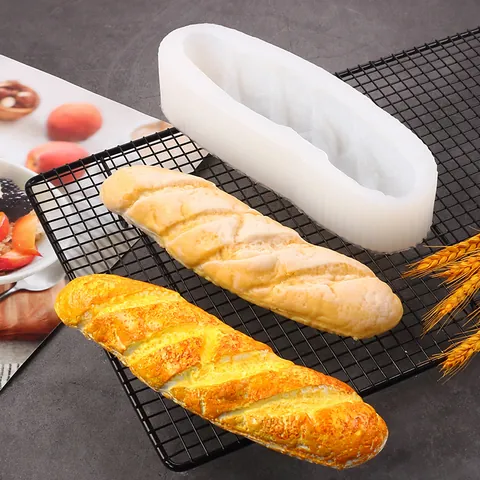 Stampo per Simulazione Pane Baguette in Silicone Professionale per Decorazione Panetteria Oggetti di Scena Fotografia Modello Vassoio