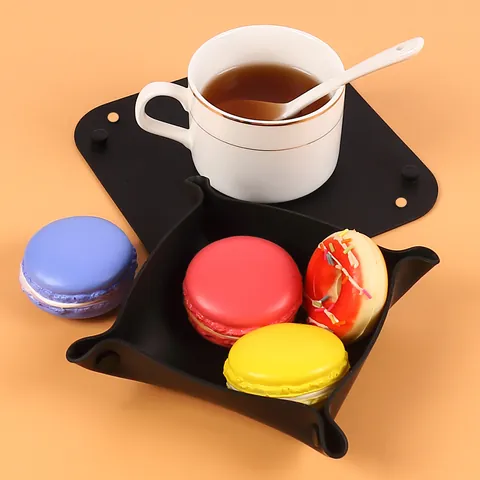 Nordic Silicone Desktop Storage Box Foldable Organizer Tray Jewelry Cosmetic Keys Heat Insulated Anti-Slip Coaster Home Organizer