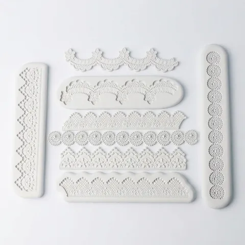 Stampo per Fondente con Bordo in Pizzo di Silicone Motivo a Onde e Fiori Strumento per Decorazione Torte per Cottura Fai-da-te Cioccolato Pasta di Gomma Arte dello Zucchero