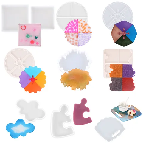 Irregular Silicone Resin Mold For DIY Coaster Tray Mirror Surface Casting Craft Home Decoration Handmade Artistic Design Tool