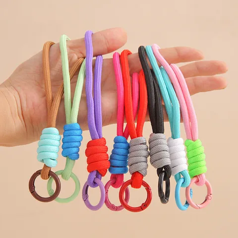 Kreativ Minimalistisch Geknotet Gewebt Handy-Umhängeband Gurt Anti-Verlust Schlüsselanhänger Tasche Anhänger Dekoratives Polyester-Seil Accessoire Für Damen Herren