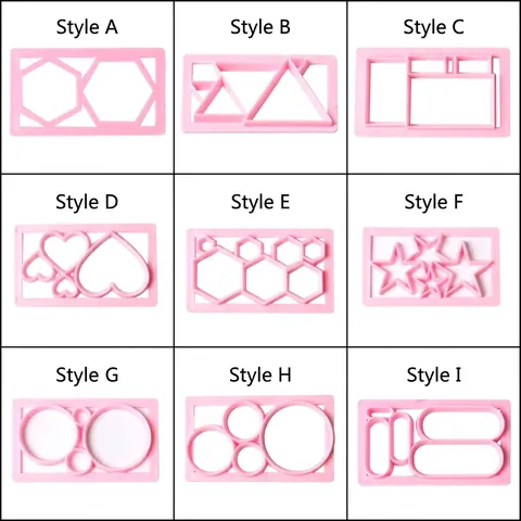 Kunststoff Ausstechform Integriert Rhombus Herz Stern Sechseck Formen Backform DIY Fondant Kuchen Deko Werkzeug Für Bäckerei