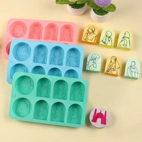 Stampo in Silicone Per Cioccolato Torta E Sapone Fatto A Mano Orso Cuore Fiore Moschea Intagliato Strumento Da Forno