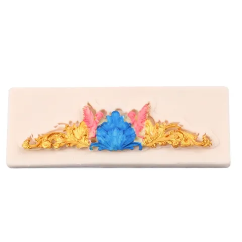 Vintage European Style Relief Silicone Mold Angel And Scroll Pattern Cake Border Decorating Tool DIY Baking Fondant Chocolate Mold