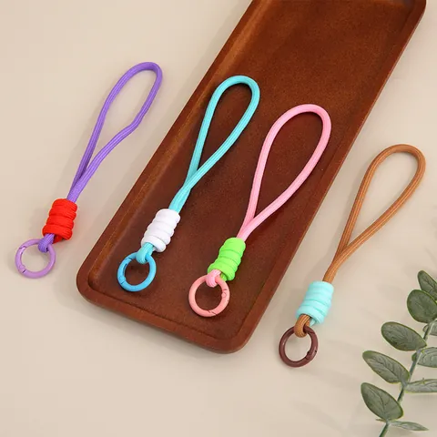 Kreativ Minimalistisch Geknotet Gewebt Handy-Umhängeband Gurt Anti-Verlust Schlüsselanhänger Tasche Anhänger Dekoratives Polyester-Seil Accessoire Für Damen Herren