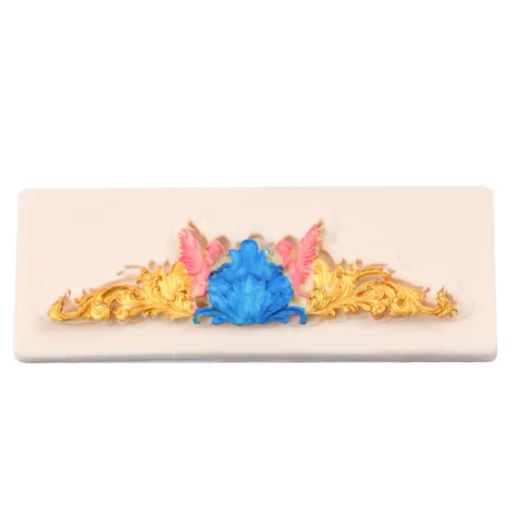 Vintage European Style Relief Silicone Mold Angel And Scroll Pattern Cake Border Decorating Tool DIY Baking Fondant Chocolate Mold