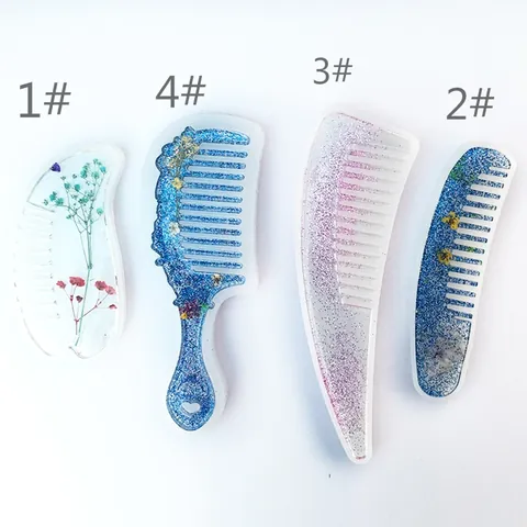 DIY Silicone Comb Resin Mold Crystal Epoxy Casting Molds Handmade Hair Brush Mold For Resin Jewelry Making Crafts Tools