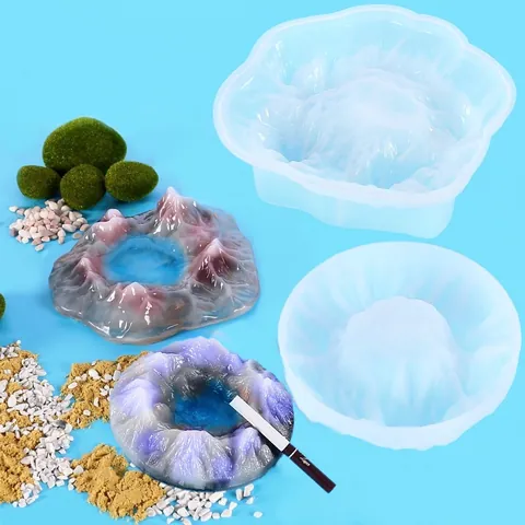 DIY Eisberg Aschenbecher Silikonform Kristall Epoxidharz Spiegelfläche Schneeberg Form Handgefertigte Bastelform Wohndekoration