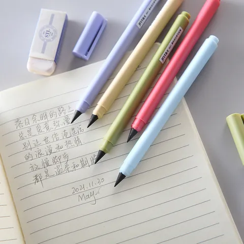 Eternal Inkless Pencil Macaron Color HB Lead Replaceable Tip For Student Writing Art Drawing Office School Supplies Gift